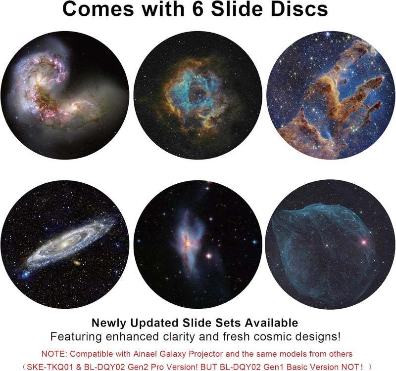 Ainael Galaxy Projector Disc – Ultra HD Projector Slide, Compatible with Galaxy Projectors and Model SKE-TKQ01 & BL-DQY02 Projectors – 6 Disc Set (Nebula B) - Image 2